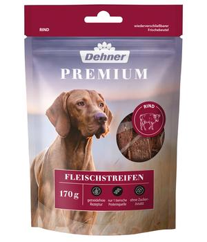 Dehner Premium Hundesnack Fleischstreifen, Rind, 170 g