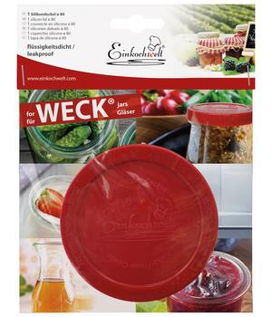 3 x Einkochwelt WECK Silikondeckel, Rot - Silikon - Mindestbestellmenge: 3 Stk.