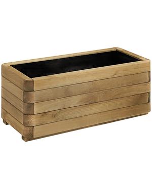 Dehner Holz-Pflanzkasten, ca. B90/H40/T35 cm, braun - Kiefernholz