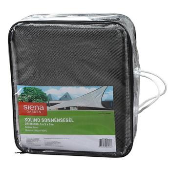 Siena Garden Sonnensegel Solino, dreieckig, ca. B500/T500 cm, Hellgrau - Edelstahl / Polyethylen