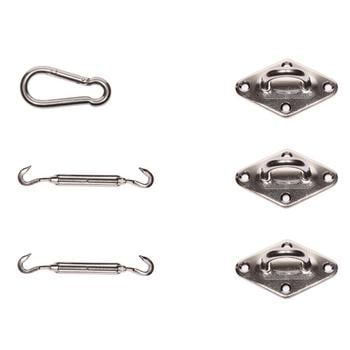 Siena Garden Befestigungs-Set Solino dreieckig, 6-teilig, Silber - Edelstahl