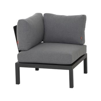 Siena Garden Eckteil Alvida, grau, ca. B74/H75/T74 cm, Grau, Schwarz - Aluminium, Polyester