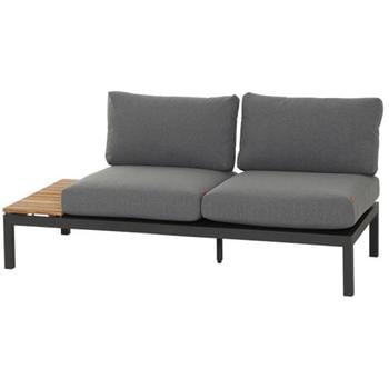 Siena Garden Bank Alvida, rechts, 70 x 175 80 cm, anthrazit/grau, Dunkelgrau, Grau, Hellbraun - Aluminium, Polyester, Teakholz