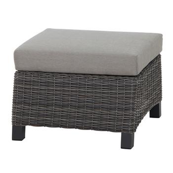 Siena Garden Hocker Corido, ca. B63/H45/T61 cm, Dunkelgrau, Grau - Aluminium, Polypropylen, Polyrattan