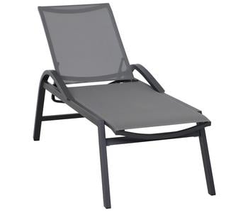 Siena Garden Rollliege Milos, ca. B68/H118/T200 cm, Schwarz - Aluminium