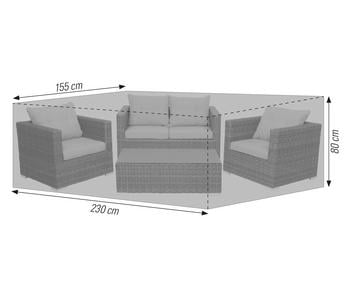 acamp Schutzhülle für Loungemöbel, ca. B230/H80/T155 cm, Dunkelgrau - Polyester