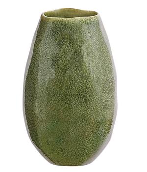Dehner Keramik-Vase Linn, bauchig, dunkelgrün