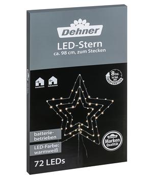 Dehner LED-Stern zum Stecken, 72 LEDs, warmweiß, ca. Ø35/H98 cm