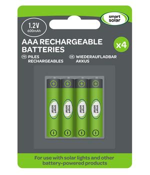 Smart Solar Akkubatterien AAA 600mAh, 4 Stk.
