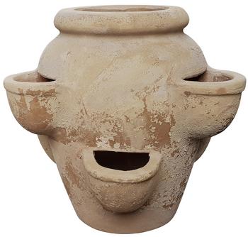 Dehner Terrakotta-Erdbeer- und Kräutertopf, antik-terrakotta, ca. Ø40/H36 cm