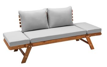 Dehner Holz-Sofa Macao, Grau / Braun - Akazienholz