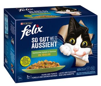 PURINA felix® Nassfutter für Katzen So gut wie es aussieht Gemischte Vielfalt, Gemüse