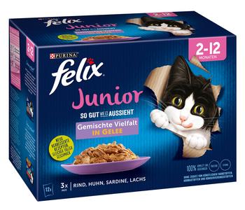 PURINA felix® Nassfutter für Katzen So gut wie es aussieht Gemischte Vielfalt Junior