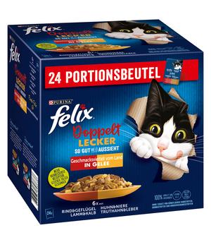 PURINA felix® Nassfutter für Katzen Doppelt Lecker Geschmacksvielfalt vom Land