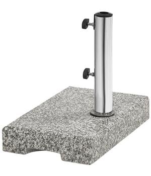 Dehner Granit-Balkonschirmständer, 25 kg, Grau / Schwarz Silber - Granit Edelstahl