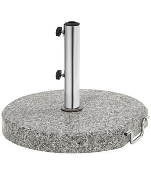 Dehner Granit-Schirmständer, 30 kg, Grau / Schwarz Silber - Granit Edelstahl
