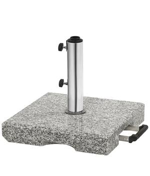 Dehner Granit-Schirmständer, Grau / Schwarz Silber - Granit Edelstahl