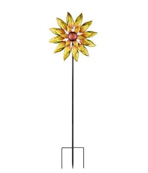 Dehner Riesen Windrad Sunny, gelb/orange, Gelb / Orange Bunt Silber - Metall