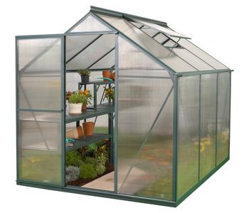 Vitavia Gewächshaus Pluto 4600 HKP, inkl. Fundament, ca. B198/H208/T229 cm, Dunkelgrün - Aluminium / Polycarbonat