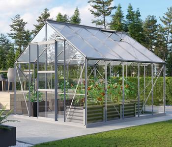 Vitavia Gewächshaus Neptun 8300, ESG/HKP, Silber - Aluminium / Polycarbonat Sicherheitsglas
