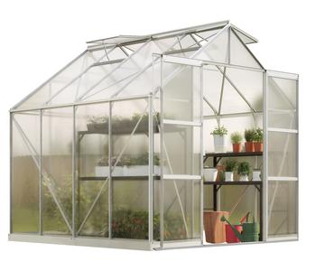 Vitavia Gewächshaus Phönix 6700 HKP, inkl. Fundament, ca. B257/H254/T261 cm, Silber - Aluminium / Polycarbonat