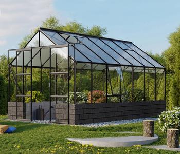 Vitavia Gewächshaus Cassiopeia 11500, ESG/HKP, Schwarz - Aluminium / Polycarbonat Sicherheitsglas