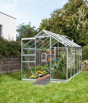 Vitavia Gewächshaus Pontos 6200, ESG, inkl. Fundament, Silber - Aluminium / Stahl Sicherheitsglas