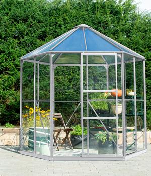 Vitavia Gewächshaus Luna 4500, inkl. Stahlfundament, ca. B221/H263/T253 cm, Weiß - Aluminium / Polycarbonat Sicherheitsglas