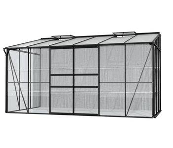 Vitavia Gewächshaus Iris 7800 ESG/HKP, ca. B387/H221/T201 cm, Schwarz - Aluminium, Polycarbonat, Sicherheitsglas