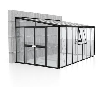 Vitavia Gewächshaus Athene 11900 ESG/HKP, ca. B460/H239/T266 cm, Schwarz - Aluminium, Polycarbonat, Sicherheitsglas