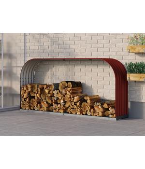 Vitavia Kaminholzregal Oslo quer, Dunkelrot - Stahl
