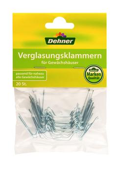 Dehner Glasfederklammern, 20 Stück, Silber - Stahl