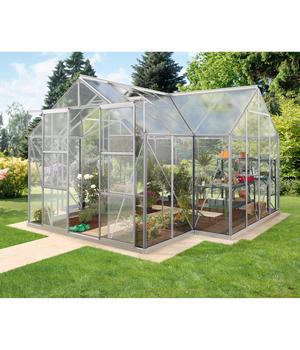 Vitavia Gewächshaus Sirius ESG, inkl. Stahlfundamentrahmen, ca. B383/H254/T383 cm