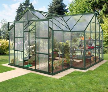 Vitavia Gewächshaus Sirius ESG, ca. B383/H254/T383 cm, Dunkelgrün - Aluminium / Sicherheitsglas
