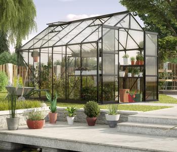 Vitavia Gewächshaus Phönix 9900 ESG/NSG, inkl. Fundament, ca. B257/H254/T386 cm