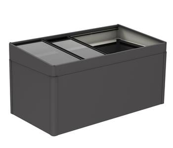 Biohort Frühbeetaufsatz 2x1, ca. B200/H23/T101 cm, Dunkelgrau - Stahl / Metall