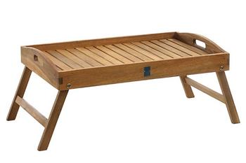 2 x Dehner klappbares Tablett Macao, ca. B67/H25/T35, Braun - Akazienholz - Mindestbestellmenge: 2 Stk.