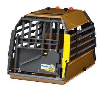 kleinmetall Hundetransportbox MiniMax, Dunkelgrau / Gelb Hellbraun - Stahl