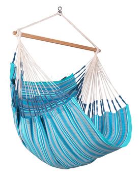 La Siesta Hängestuhl Habana, Blau - Baumwolle, Edelstahl, Bambus