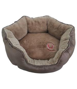 ThermoSwitch Hundebett Santorini, oval, Braun