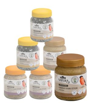 Dehner Natura Premium Wildvogelfutter Erdnussbutter im Glas, 3 x 2 Stk.