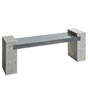 Dehner Granit-Gartenmöbel - Gartenbank, ca. B120/H45/T30 cm, grau, Hellgrau / Dunkelgrau Granit