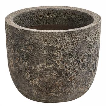 Dehner Keramik-Topf Priäus, rund, grau-braun