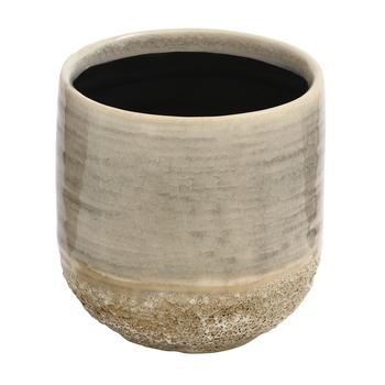 Dehner Keramik-Übertopf Blumentopf Issa, rund, Grau - Keramik