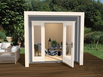 Weka Gartenhaus 263 Gr. 1, ca. B245/H227/T250 cm, Grau - Holz