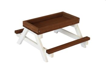 Dehner Lieblinge Picknicktisch, braun/weiß, ca. B46/H22/T40 cm, Braun / Weiß - Tannenholz