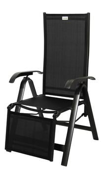 Acamp Relaxsessel Acatop, Schwarz - Aluminium / Textilene