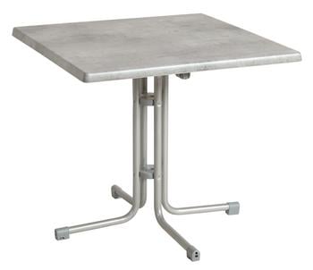 Acamp Gartentisch Piazza, ca. B80/H72/T80 cm, Hellgrau - Kunststoff / Stahl