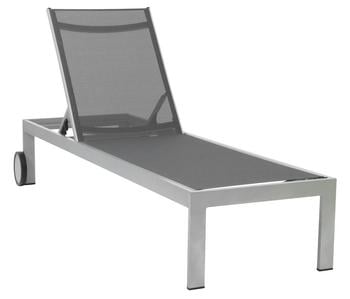Acamp Sonnenliege Rimini, ca. B60/H35/T198 cm, Dunkelgrau - Aluminium / Textilene