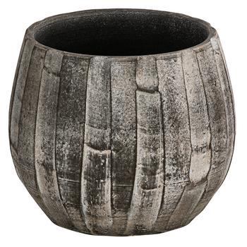 Dehner Keramik-Übertopf Samu, bauchig, braun, ca. Ø16 cm